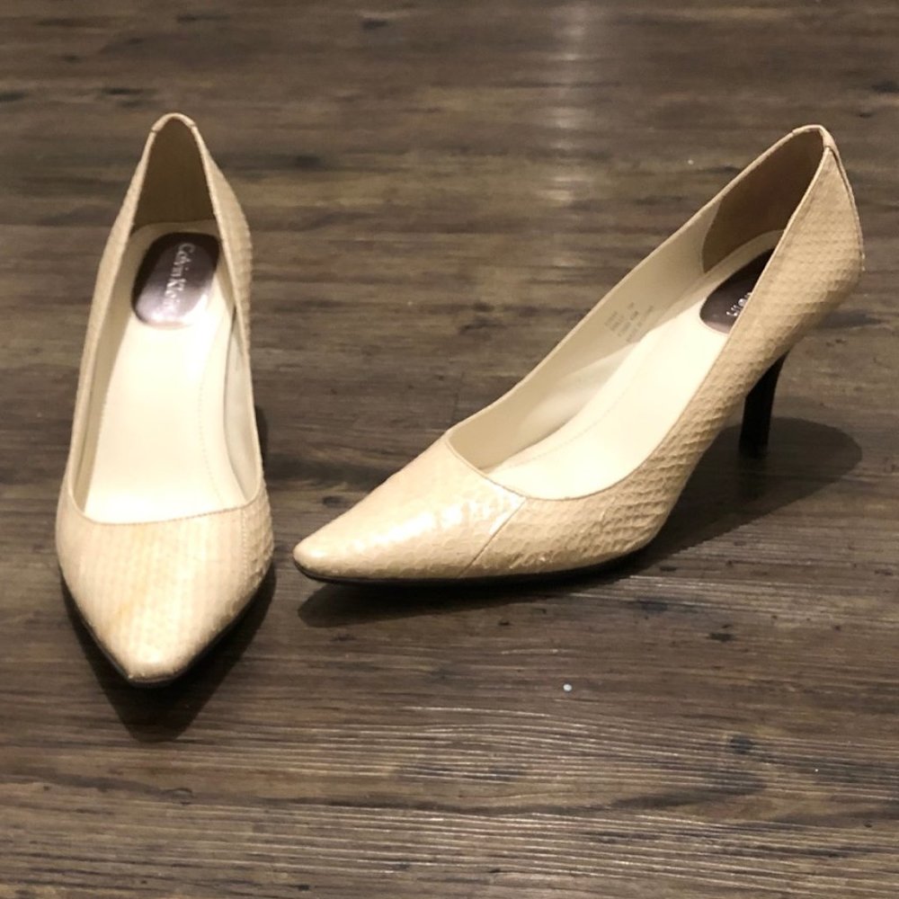 Calvin Klein Faux Snake Heels